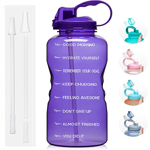 Venture Pal Motivational BPA-Free Leakproof Water Bottle With Straw